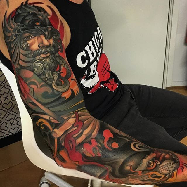 彩绘纹身 多款素描纹身彩绘经典纹身图案