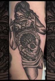 女性人物纹身图案 多款点刺纹身素描女性人物纹身图案