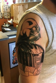 盔甲纹身图案 男生手臂上盔甲纹身图案