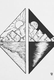 几何 纹身图案 多款简单线条纹身素描几何小清新纹身手稿