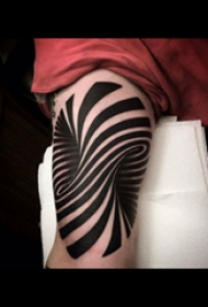 纹身几何 女生大腿上几何纹身图片