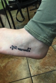 脚背纹身 女生脚背上符号和英文纹身图片