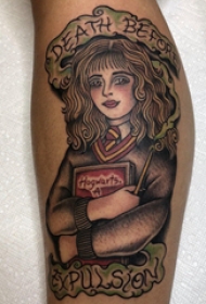 人物肖像纹身图片 男生手臂上彩色的人物纹身图片