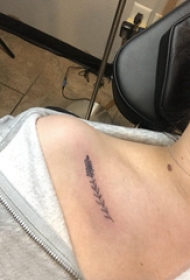 植物纹身 女生锁骨下植物纹身图片