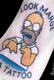 纹身卡通 男生脚部卡通纹身图片