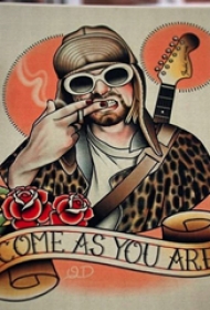 纹身人物手稿 多款人物肖像纹身彩绘old纹身手稿