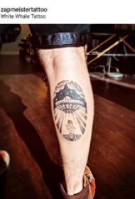 纹身星球 男生小腿上星球纹身图片