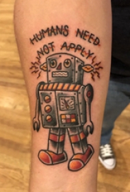 机器人纹身 男生手臂上英文和机器人纹身图片