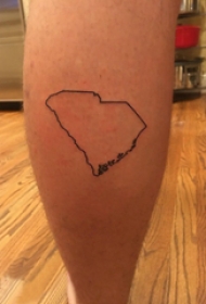 纹身几何 男生小腿上几何纹身图片