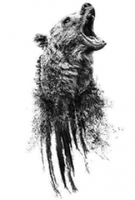 熊纹身 黑灰纹身熊纹身手稿