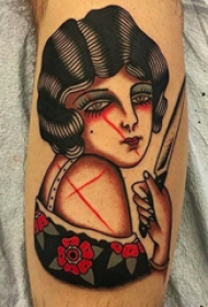 人物纹身图案 多款简单线条纹身彩色人物纹身图案