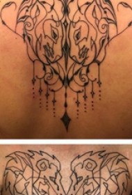 几何纹身 女生背部几何纹身图片