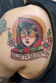 人物纹身图案 男生背部人物纹身图片