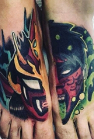 纹身彩色 男生脚部彩绘纹身图片