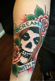 骷髅纹身 多款彩绘纹身素描骷髅头纹身图案