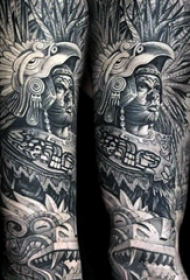 纹身玛雅图腾 多款黑灰纹身点刺技巧玛雅图腾纹身图案