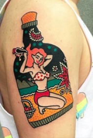 彩绘纹身 多款素描纹身彩色抽象纹身图案