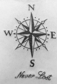 纹身指南针 男生背部指南针纹身图片