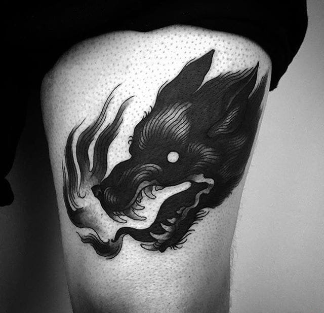 10款邪恶的黑狼纹身图案