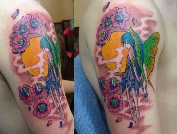 手臂上的各种天使图案tianshituan作品