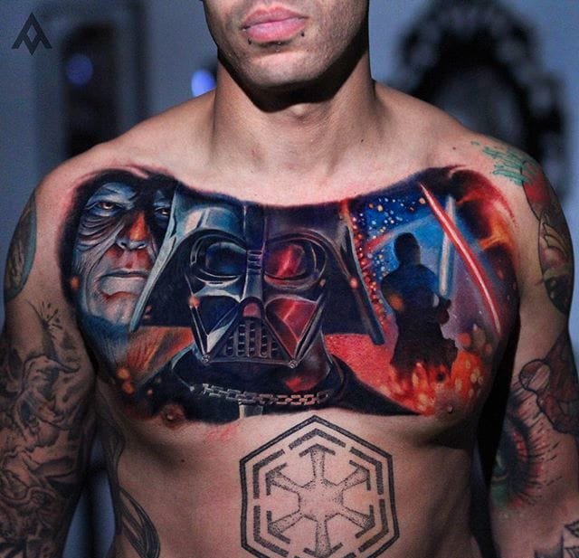 漂亮的名人肖像纹身水彩纹身图案来自男纹身师卢卡