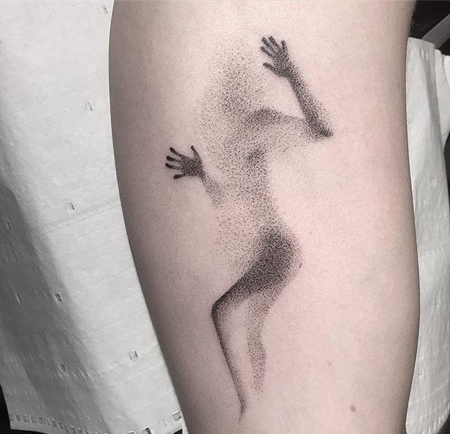 2016年最新潮的黑灰白色微小图案纹身