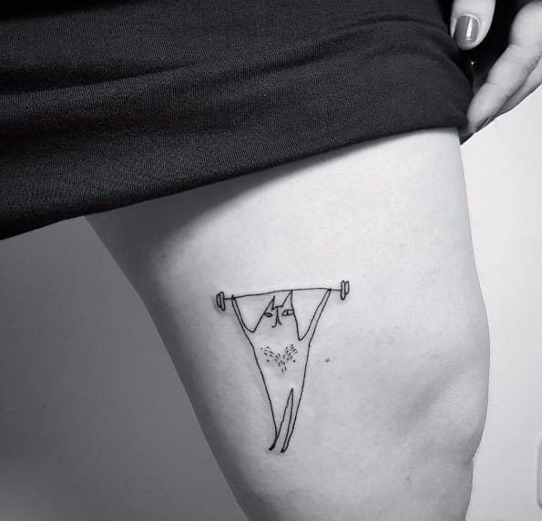 黑色的卡通动物和人物简易画纹身图案来自于纹身师比昂卡