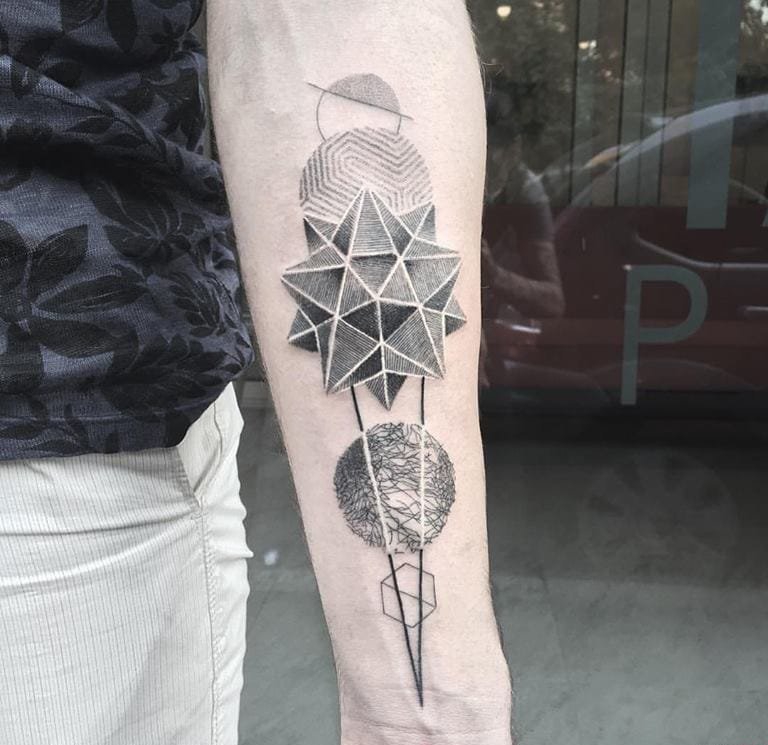 令人陶醉的细线条素描纹身图案来自纹身师杰西卡