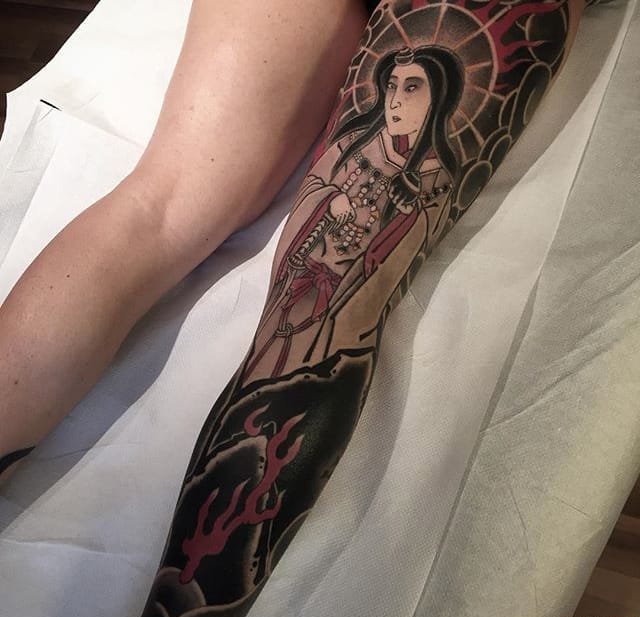 日本创意灵感纹身花臂纹身图案来自于纹身师卢波