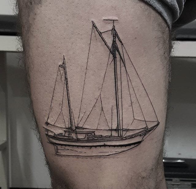 帅气的黑色纹身几何点刺纹身图案来自于纹身师阿瑟