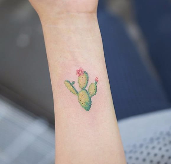 小清新植物纹身可爱的仙人掌纹身图案缩略频道推荐图