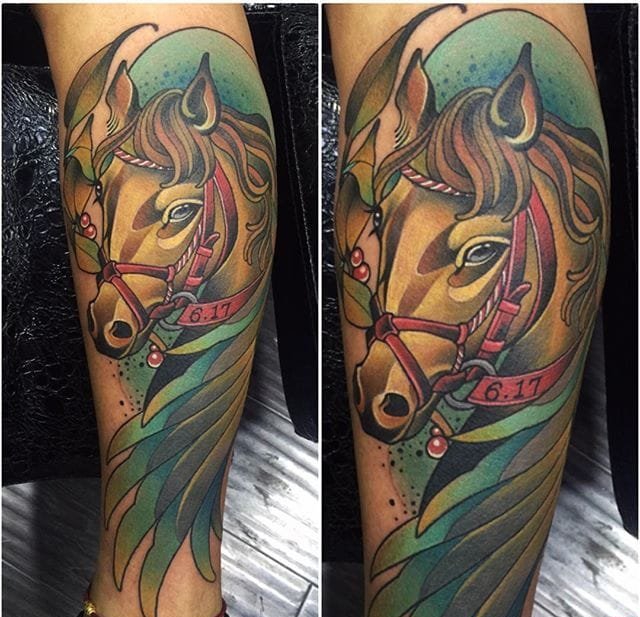 艳丽的新传统风格动物纹身图案来自于纹身师玛雅