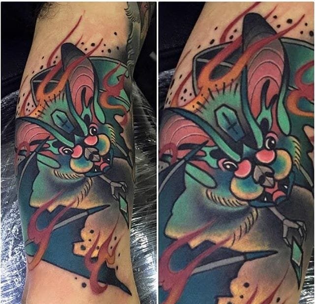 艳丽的新传统风格动物纹身图案来自于纹身师玛雅