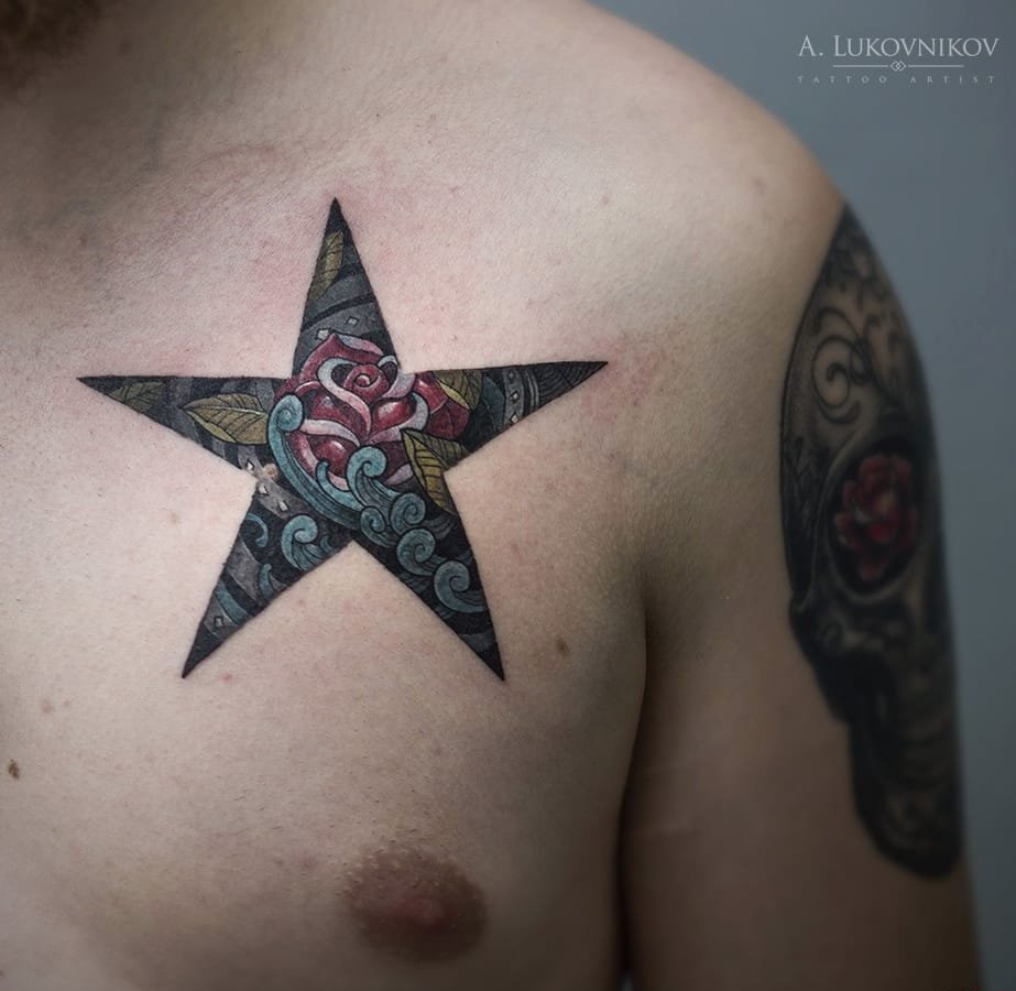 才华横溢的双重曝光轮廓纹身图案来自安德烈