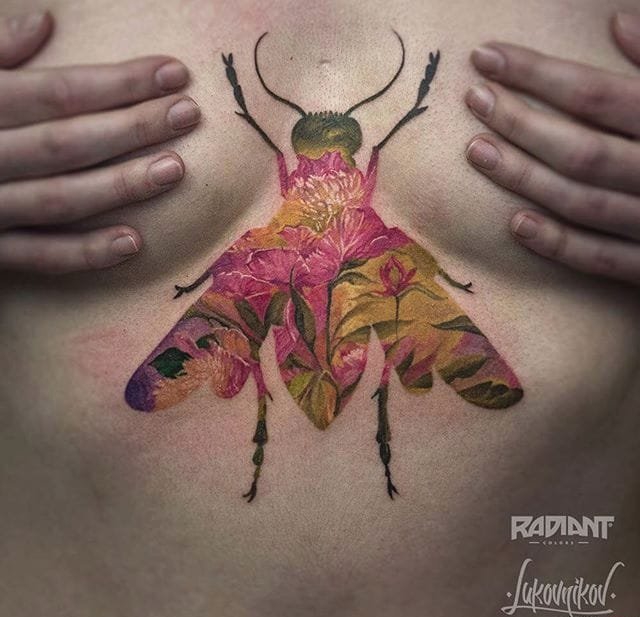 才华横溢的双重曝光轮廓纹身图案来自安德烈