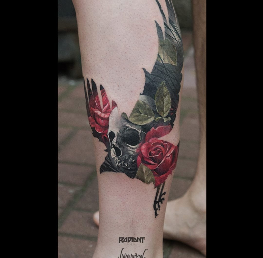 才华横溢的双重曝光轮廓纹身图案来自安德烈