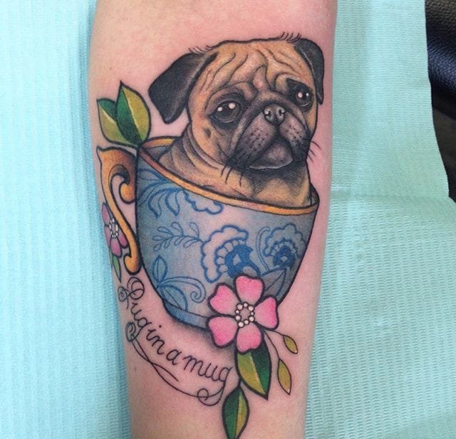 多款可爱的茶杯里的小动物纹身图案来自卡莉