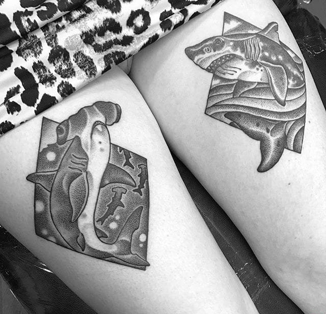 款精美的黑色点刺各种动物纹身图案来自艾米