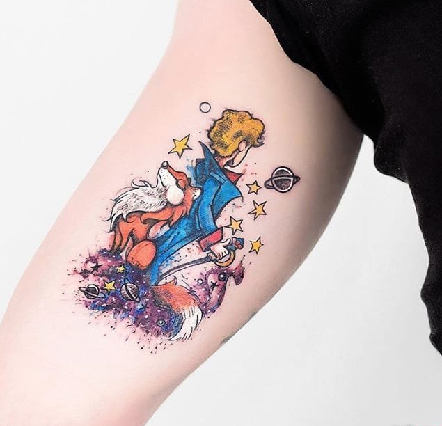 黑色线条素描纹身水彩纹身图案来自于纹身师罗布森