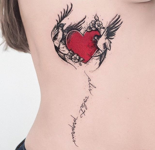 黑色线条素描纹身水彩纹身图案来自于纹身师罗布森