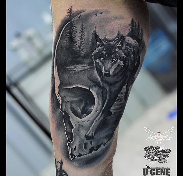 多款手臂上的黑暗的超现实主义风格纹身图案