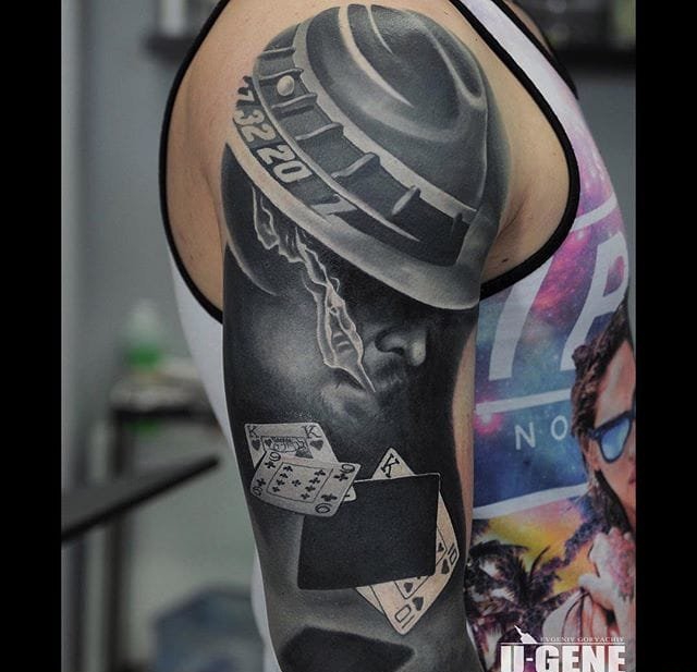 多款手臂上的黑暗的超现实主义风格纹身图案