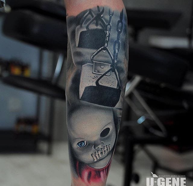 多款手臂上的黑暗的超现实主义风格纹身图案
