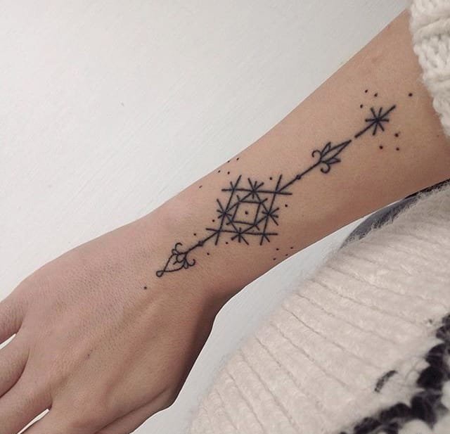 女生喜爱的简单手绘纹身图案来自于纹身师安雅