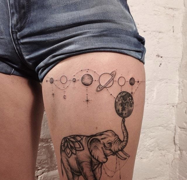 女生喜爱的简单手绘纹身图案来自于纹身师安雅