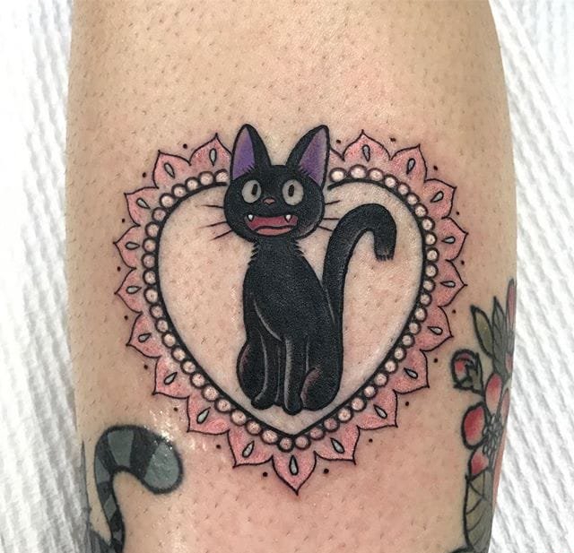 最甜蜜清新的花边心形小动物景象纹身图案