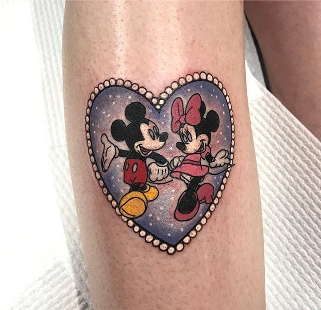 最甜蜜清新的花边心形小动物景象纹身图案