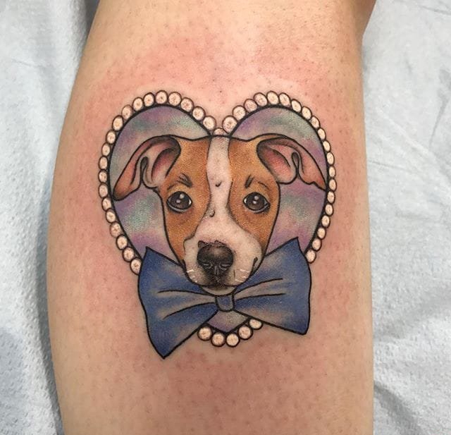 最甜蜜清新的花边心形小动物景象纹身图案