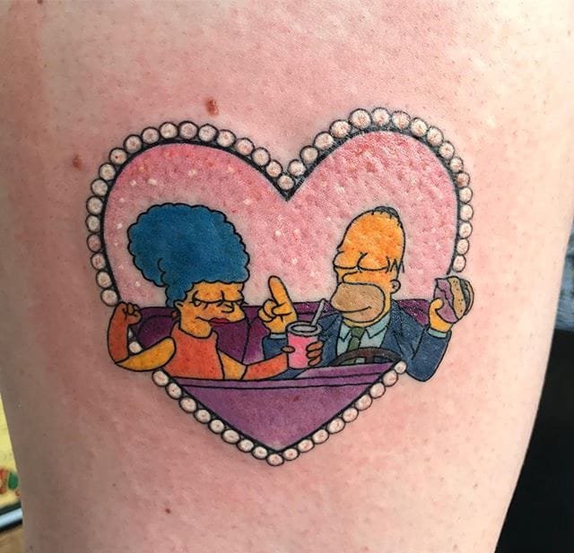 最甜蜜清新的花边心形小动物景象纹身图案