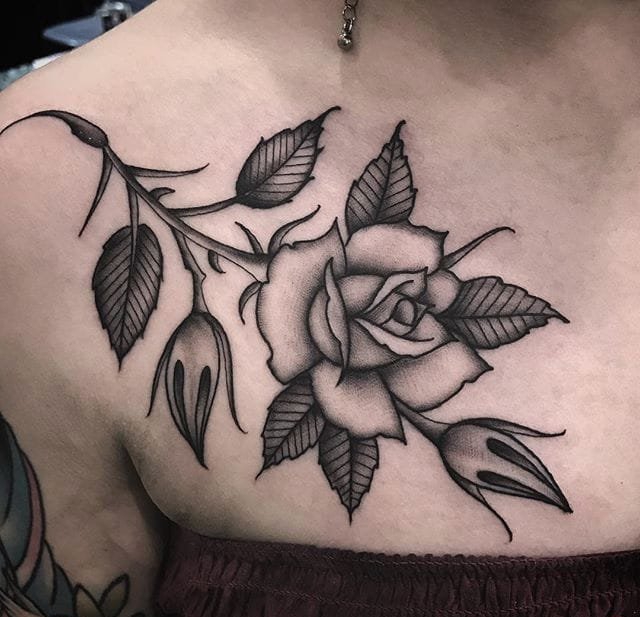 纹身玫瑰花纹身图案来自乔丹·霍伯